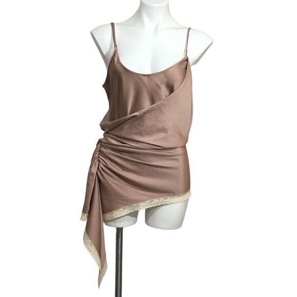 Alexander Wang Silk Top Asymmetrical Hem Top Size 8 - Picture 2 of 16